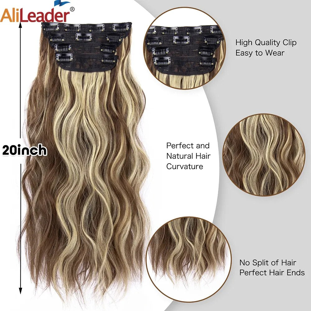 20Inch Synthetic Long Wavy Hair Clip In Set