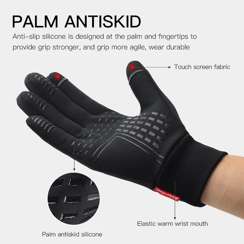 Winter Outdoor Sports Running Touch Screen Full Finger Gloves