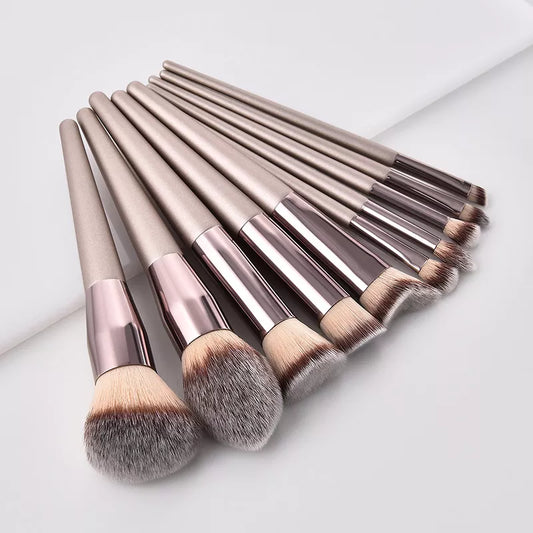 Hot Champagne Makeup Brushes Set