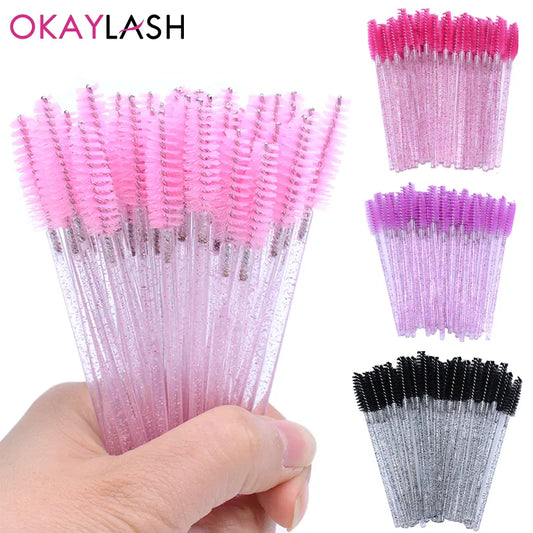 50Pcs Disposable Glitter Eyelash Wands