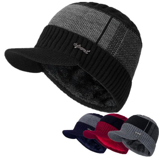 New Unisex Warm Winter Hat With Brim