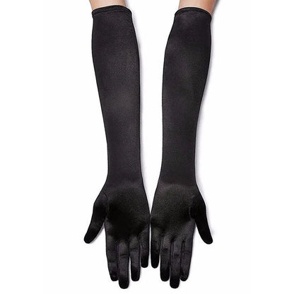 Long Satin Finger Flapper Gloves