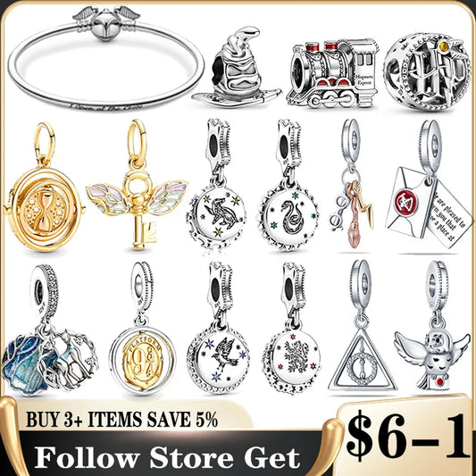 Pop Mart Charms Harry Potter 925 Sterling Silver Beads For Pandora