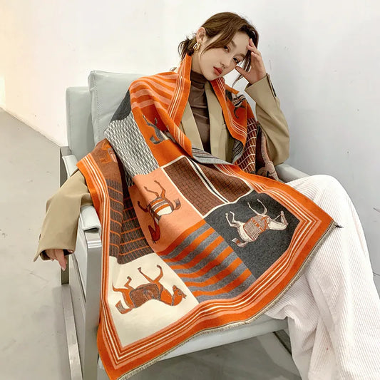 Luxury Design Warm Pashmina Blanket Horse Shawl Wraps
