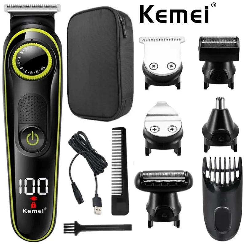 Kemei 5-in-1 Multifunctional Electric Hair Clipper for Men