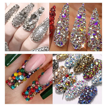 Nails Art Accessories Multi-Size Rhinestones 3D Crystal Nail Supplies