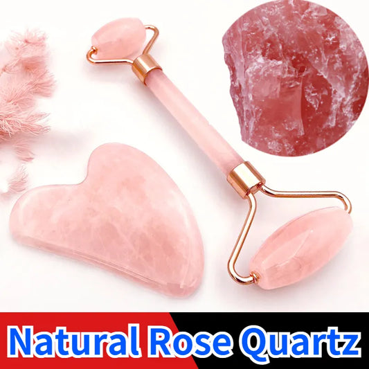 Rose Quartz Powder Crystal Jade Roller Massage