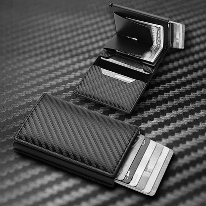 Carbon Fiber RFID Card Holder Wallets Men RFID