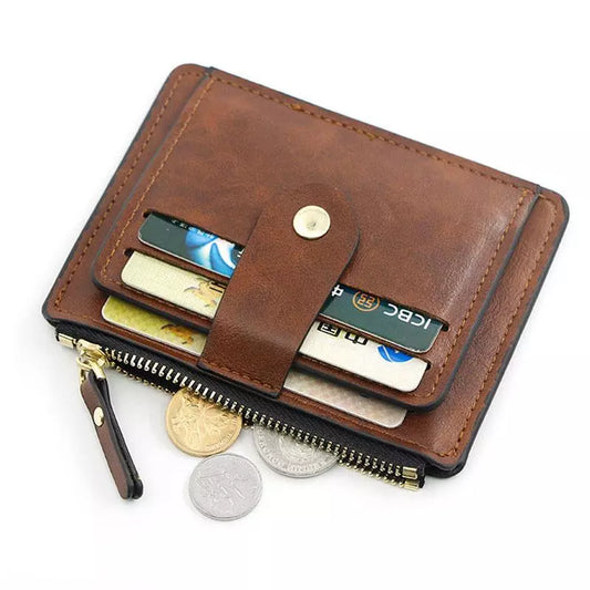 Luxury Slim Leather Wallet with Coin Pocket