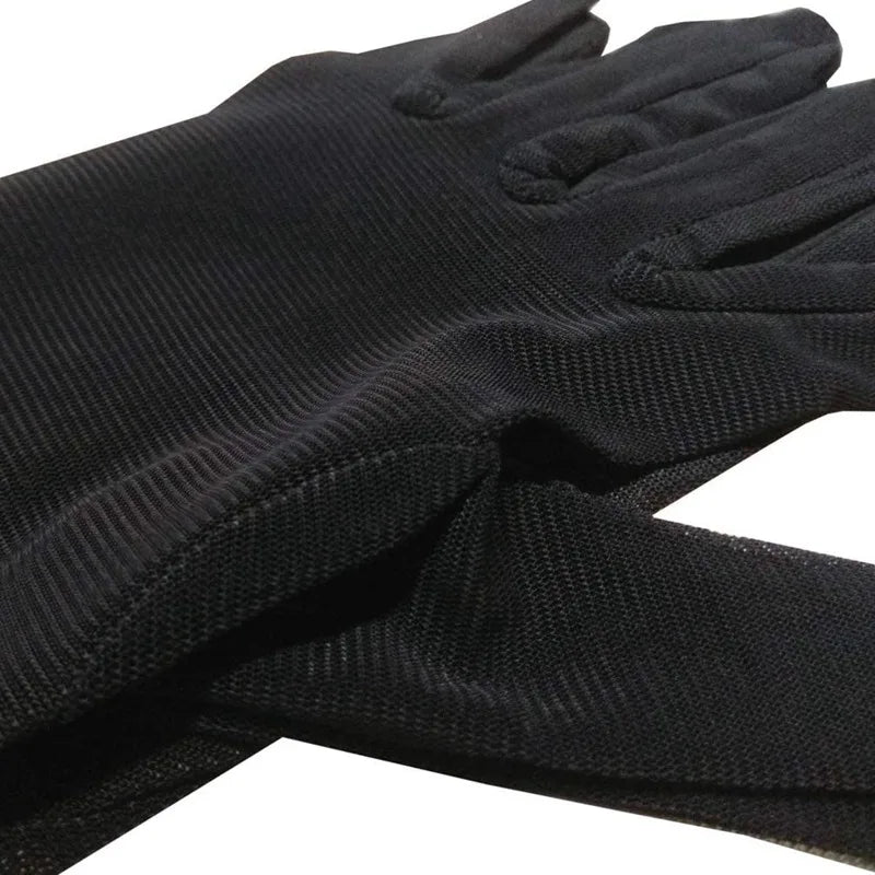 Elegant Transparent Black Long Gloves