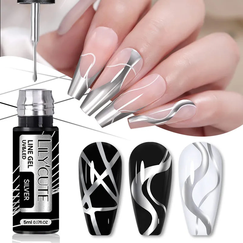 LILYCUTE 5ML Metallic Painting Liner Gel Polish