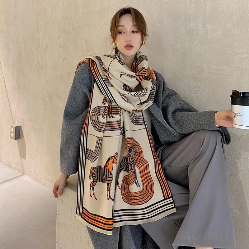 Luxury Design Warm Pashmina Blanket Horse Shawl Wraps