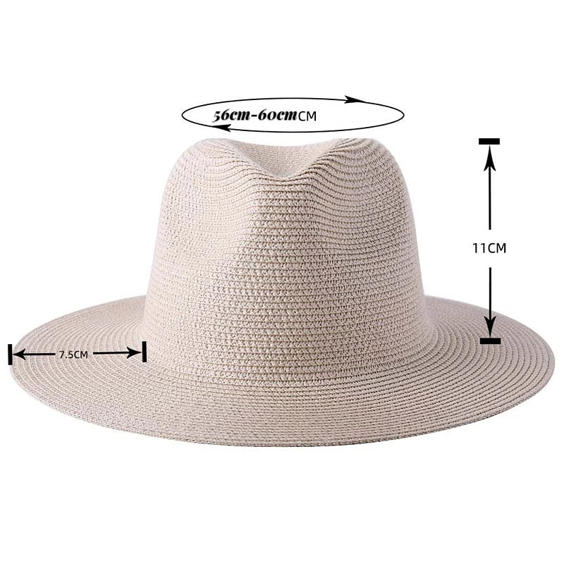 New Natural Panama Straw Wide Brim Fedora