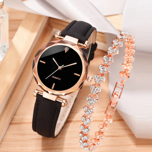 2pcs Luxury Fashion Women Watch Set