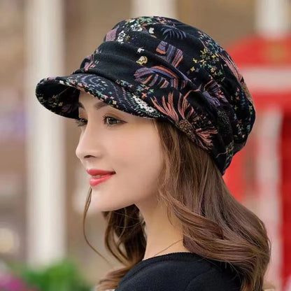 Women's Short Brim Floral Cap