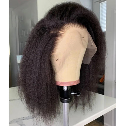 Glueless Kinky Straight Bob Human Hair Wigs