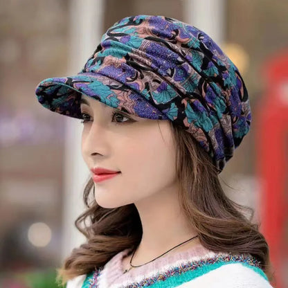 Women's Short Brim Floral Cap