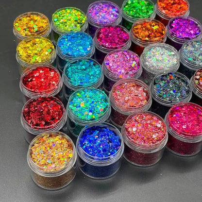 24 Colors Holographic Chunky Glitter