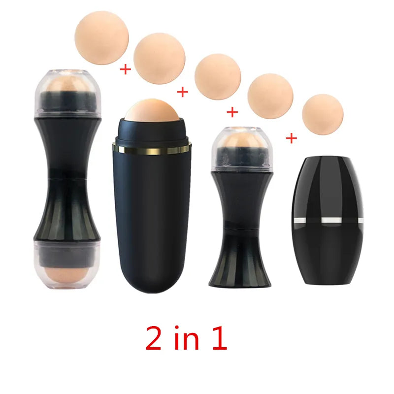 2 in1 Oil Absorbing Roller Natural Volcanic Stone Face Massage Body Stick