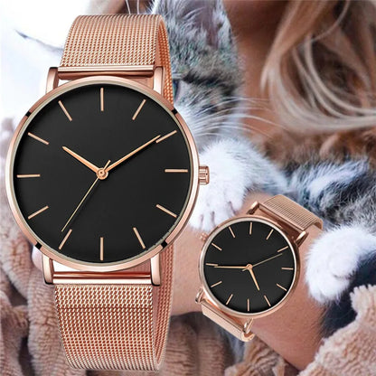 Ladies Fashion Metal Hour Casual Watch