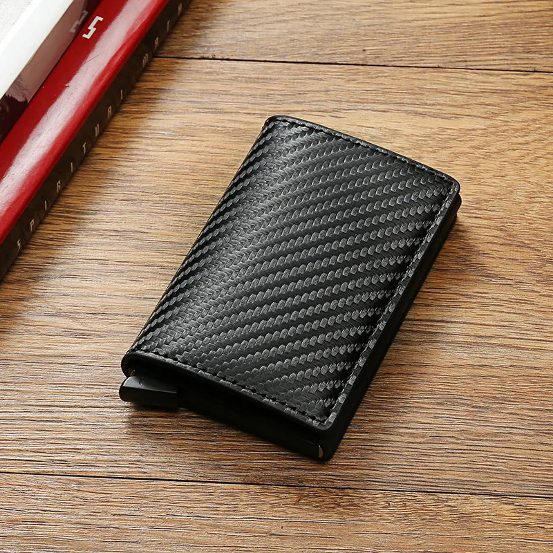 Carbon Fiber RFID Card Holder Wallets Men RFID