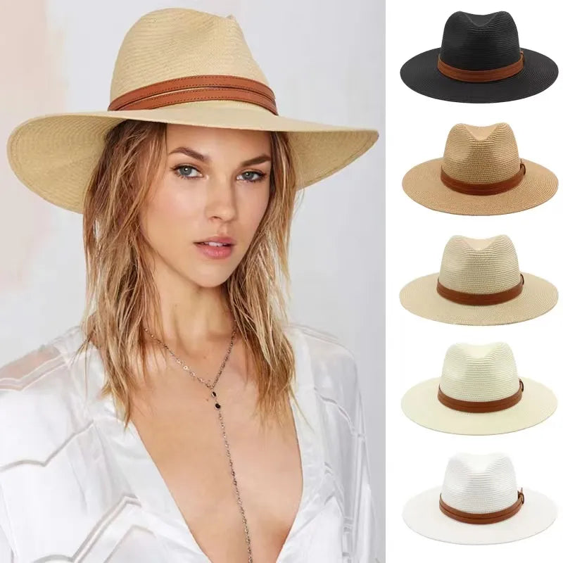 New Natural Panama Straw Wide Brim Fedora