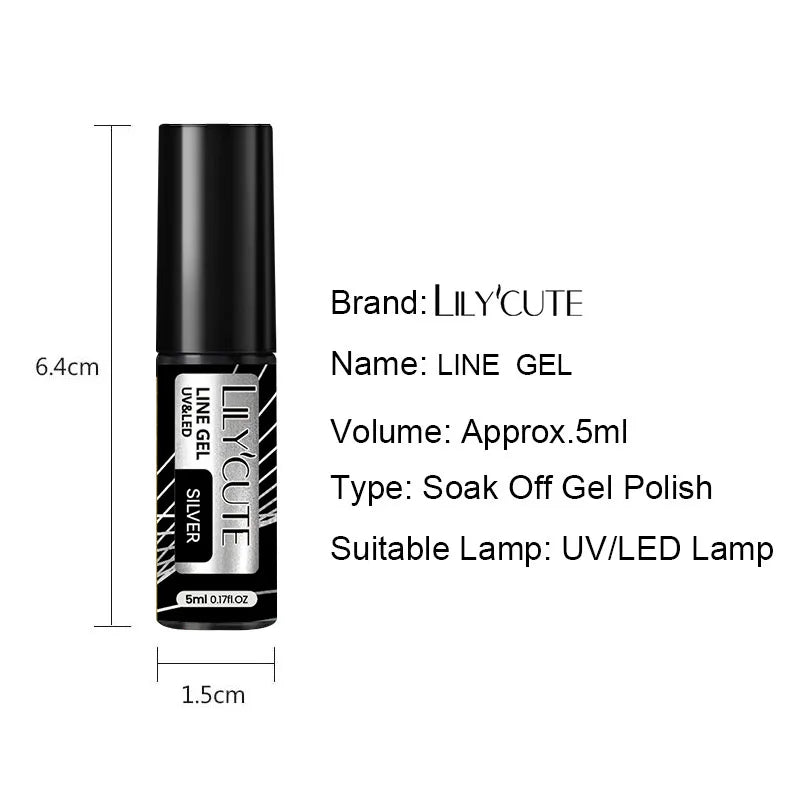 LILYCUTE 5ML Metallic Painting Liner Gel Polish