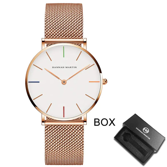 Japan Quartz Movement 36mm Rose Gold Waterproof Fashionable Ladies Watches