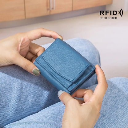 New Women Genuine Leather Wallets RFID Card Holder