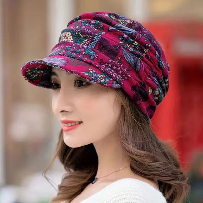 Women's Short Brim Floral Cap