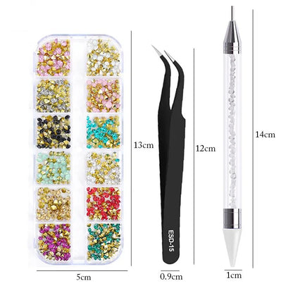 Nails Art Accessories Multi-Size Rhinestones 3D Crystal Nail Supplies