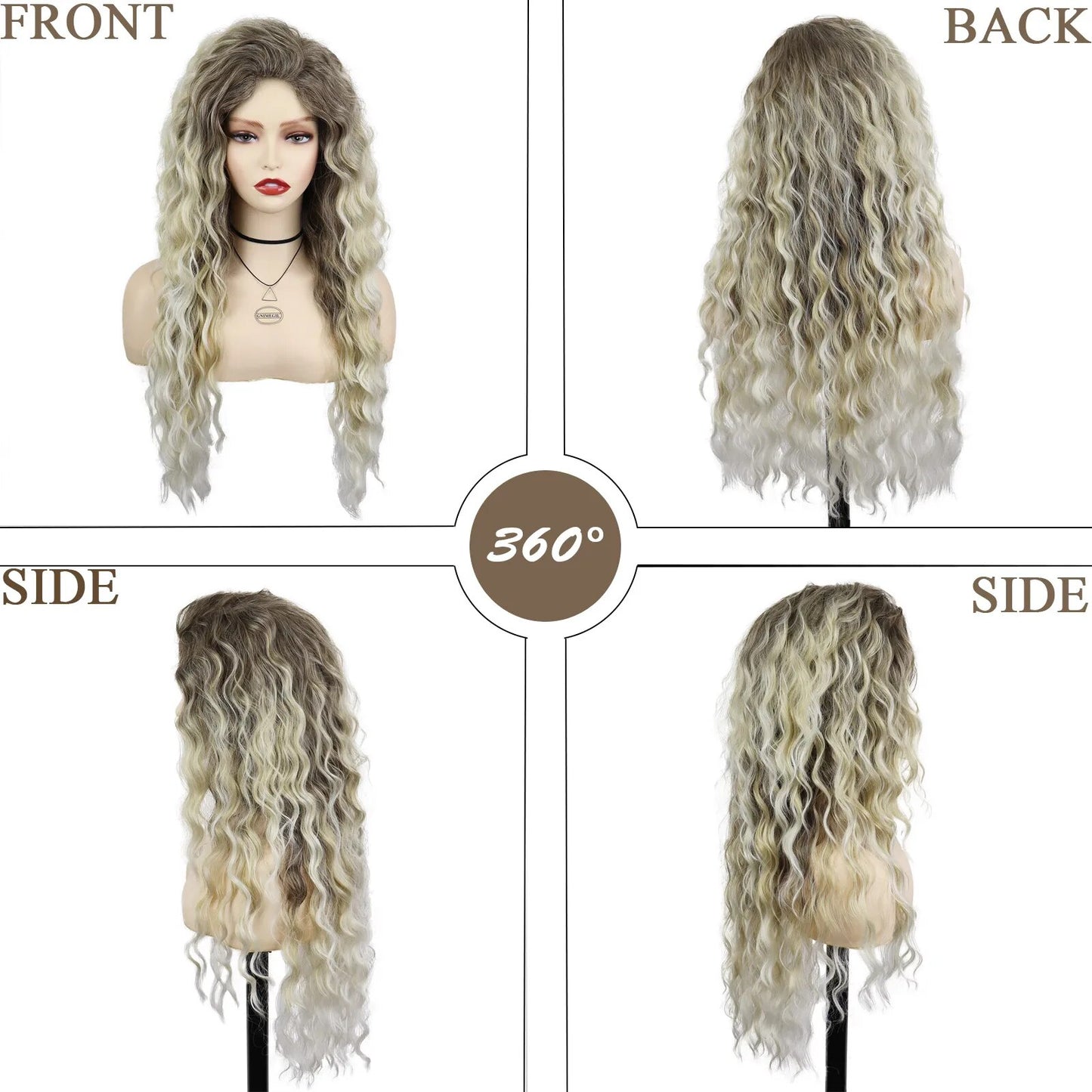 Synthetic Womens Long Curly Wig