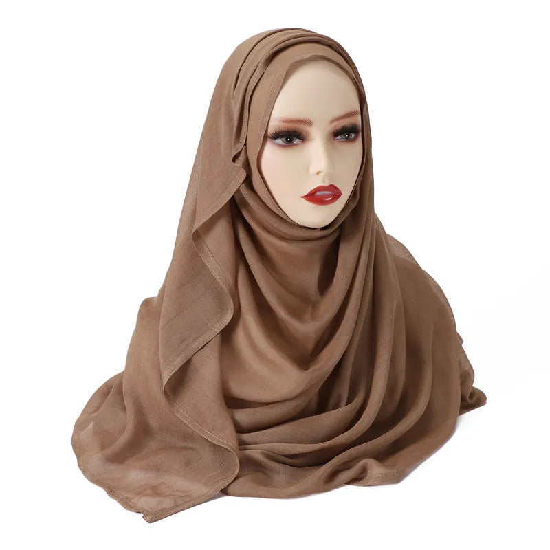 Over Sized Plain Solid Cotton Rayon Hijab Scarf