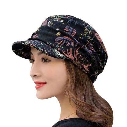 Women's Short Brim Floral Cap