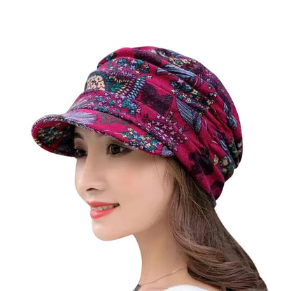 Women's Short Brim Floral Cap