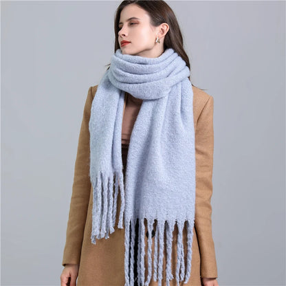 Winter Wraps Thick Soft Bufanda Big Tassels Shawl