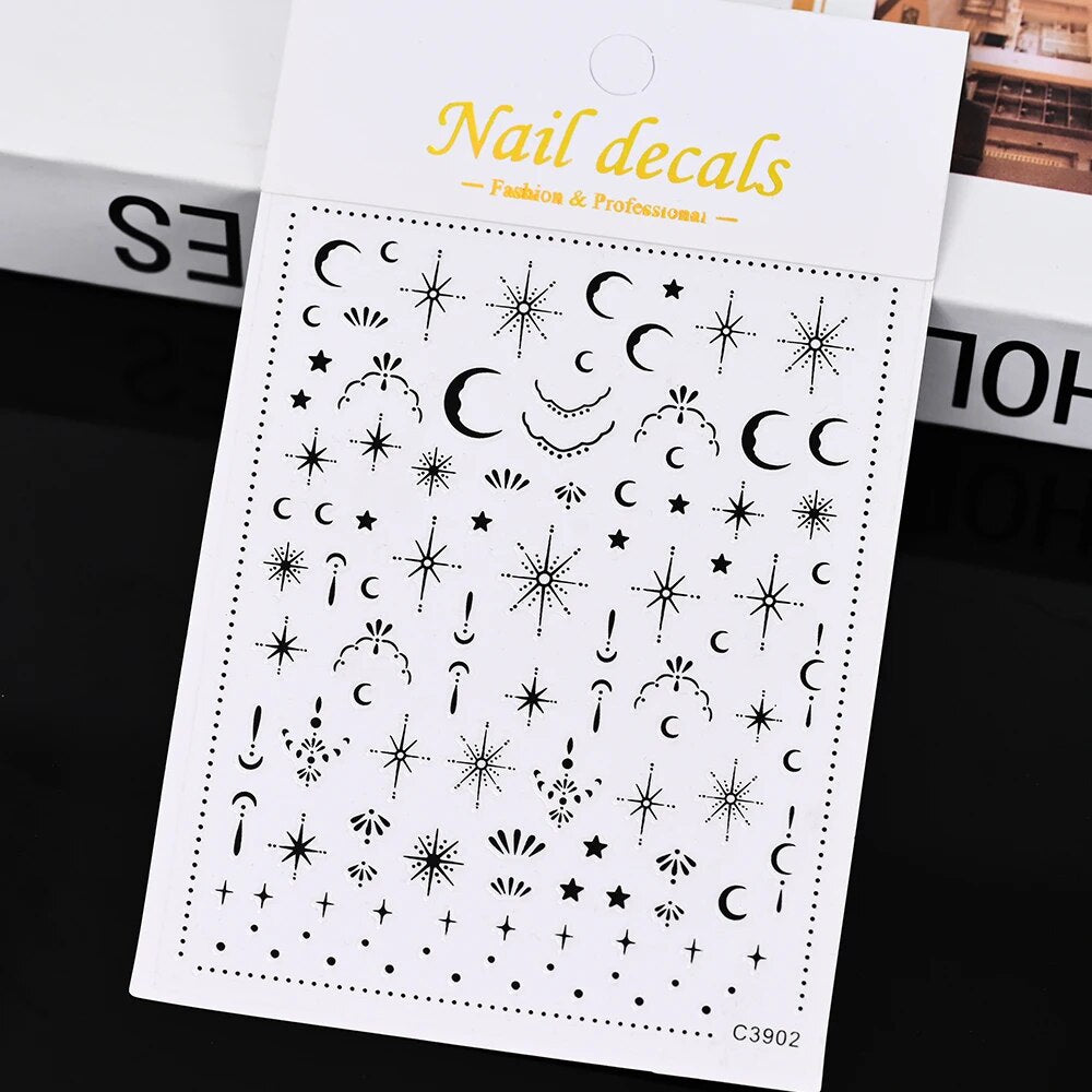 3D Gold Nail Art Sticker